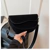 Korean Style Women's Wide Strap Crossbody Saddle Bag - Retro Chic