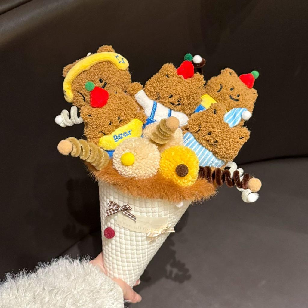 New Year's Ice Cream Doll Bouquet Finished Creative Doll Hand Bouquet To Send Relatives and Friends Finished Souvenir