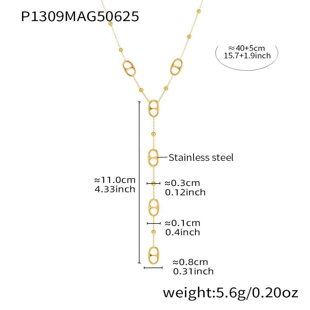 Multi Models Long Tassel Necklaces In Stainless Steel With 18k Gold Plated Waterproof Non Tarnish Chains Necklace For Women