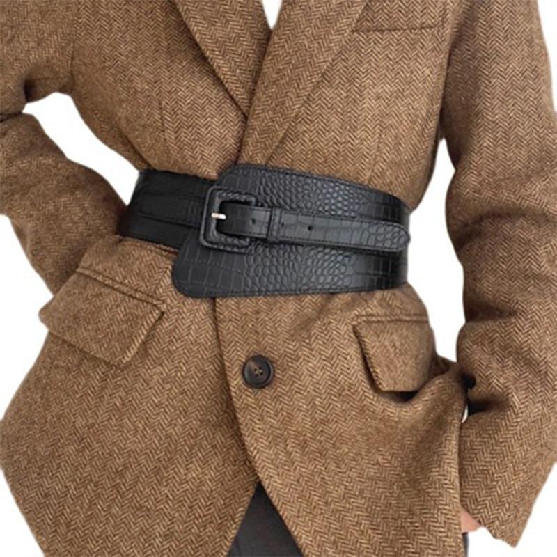 Women's Fashion Temperament Elastic Waist Belt With Coat Skirt Belt Female Outer Wear Abdomen Belt With Suit