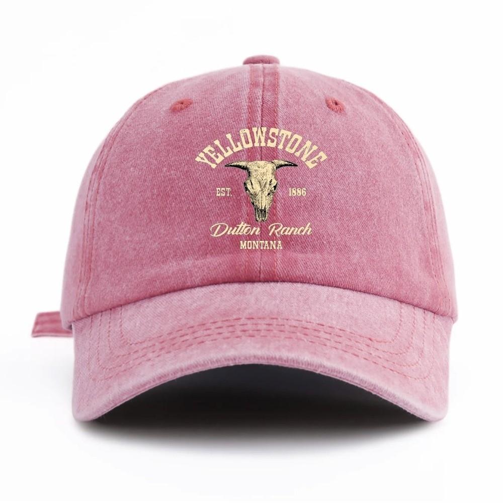 Bull Skull Western Cowboy Baseball Hats Cotton Distressed Dad Hat Outdoor Sun Hat  for Men Women