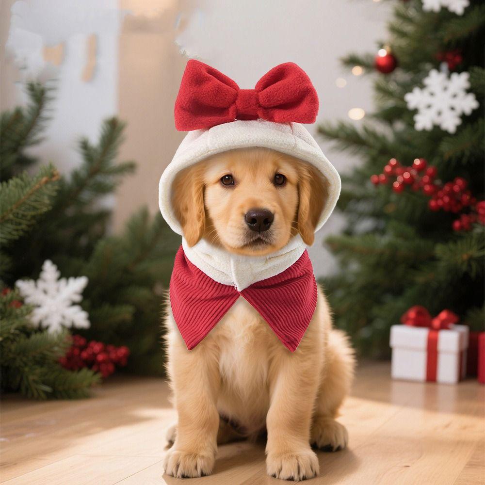Warm Pet Headgear Plush Pet Cosplay Clothes Fashion Cat Costume  New Year