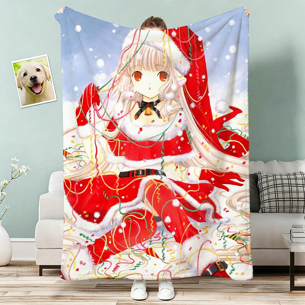 Classic Cute Anime Chobits Throw Lightweight G Flannel Blanket Soft Skinfriendly for Summer Cooling