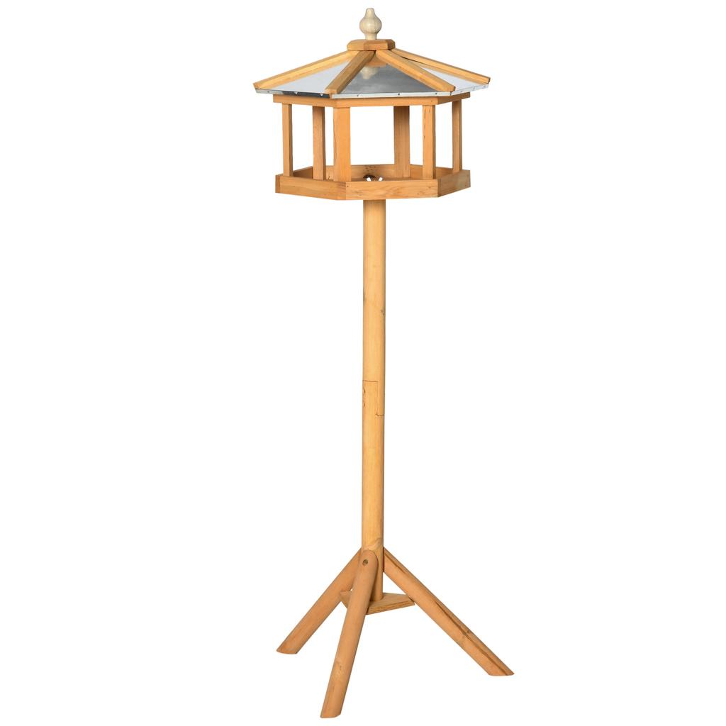 Birdhouse with Stand Weatherproof Bird Feeder House with Weatherproof Zinc Roof Feeder House Made of Wood for Wild Birds 40 X 40 X 113 Cm Yellow