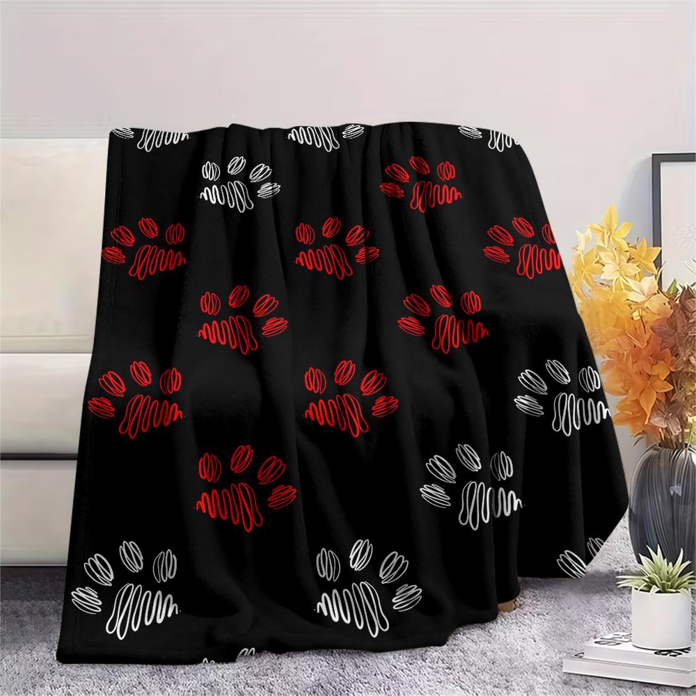 1Pc Cartoon Print Flannel Blanket, High Quality Comfortable for All Seasons, Home Decor, Warmth and Comfort, Perfect for Christmas Birthday Gift