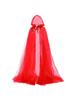 Halloween Hooded Cape Vintage Sheer Cloak Lace-up Robe Cosplay Costume Witch Wizard Vampire Roleplay Stage Gothic Drama Adult
