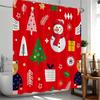 Christmas Cartoon Shower Curtain Santa Claus Xmas Tree Elk Snowflake Merry Christmas Bathtub Decor Polyester Fabric Bath Curtain