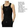 Men Summer Vest Sleeveless Pure Color O Neck Slim Fit Elastic Pullover Soft Breathable Gym Exercise Sports Tank Top