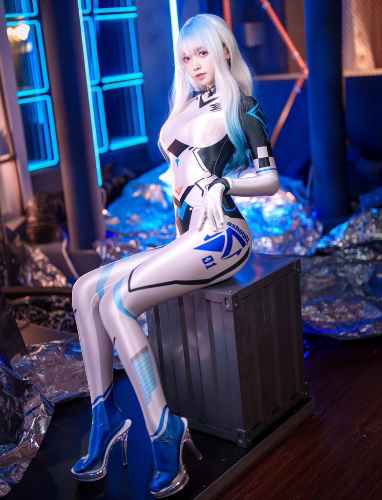 Sexy Full Body Tights with Back Smooth and Shiny Dance Tights for Cosplay LOST-G Gloves, Zipper, (Size L, WHITE)