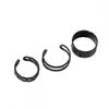 3pcs/Set Fashion Punk Ring Simple Design Vintage Black Color Joint Rings Sets for Women Jewelry  Korean Version Joint Ring 2021