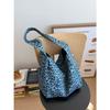 Leopard Print Bag Women'S Lazy Simple Style Versatile Shoulder Bag Simple Retro Commuter Tote Bag