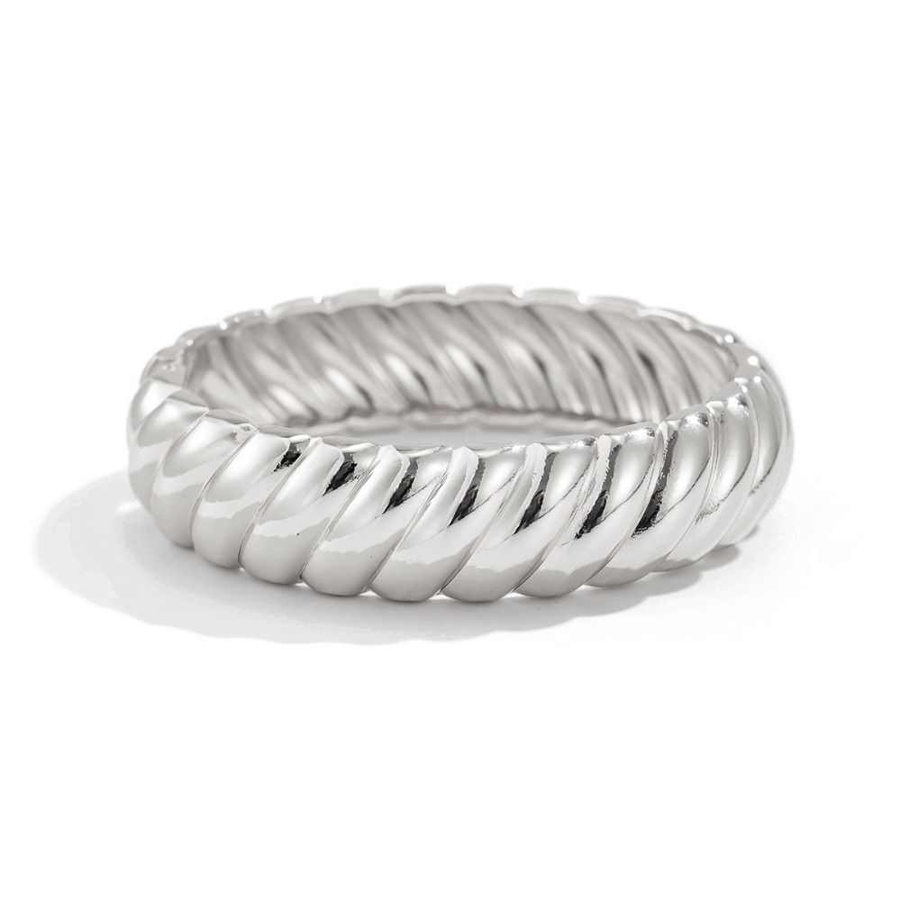 Metal Thread Texture Bangle Thick Women's Hand Bracelet Hip-Hop Retro Spring Bracelet  Men Women