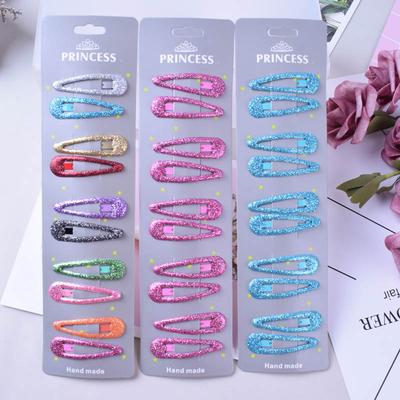 10 Stück/Set Glitzer-Haarnadeln Schnapp-Haarklammern für Kinder Kinder-Klammer-Haarnadeln Für Mädchen Haarschmuck Niedliche Metall-Barretten