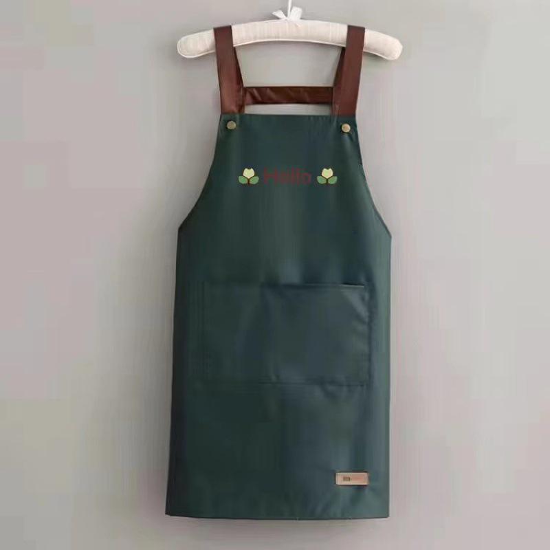 Women's Summer Kitchen Apron - Waterproof, Oil-Proof, Dirt-Resistant, Print Logo/Wording, Thin Style