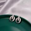 European-American Geometric Metal Earrings: 3D Tulip Heart Pendant Cuffs