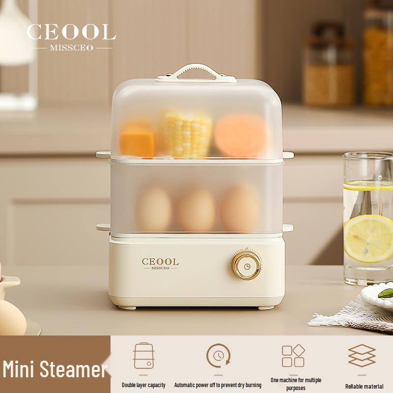 

Многофункциональная двухъярусная пароварка для яиц и заварных кремов - Электрическая плита с защитой от сухого выкипания для общежития и домашнего использования Color Box Packaging