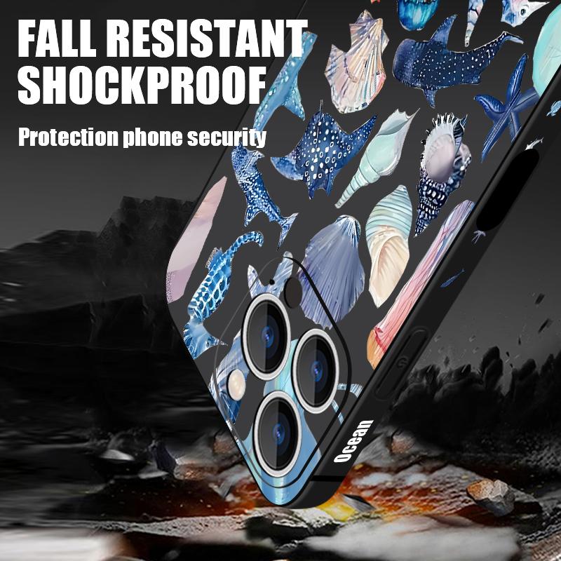 Octopus Turtle Pattern Lanyard Phone Case For iPhone 17 Pro Max 17e 16 15 14 13 Pro Max 17 Pro 16e 11 Shockproof Soft TPU Cover