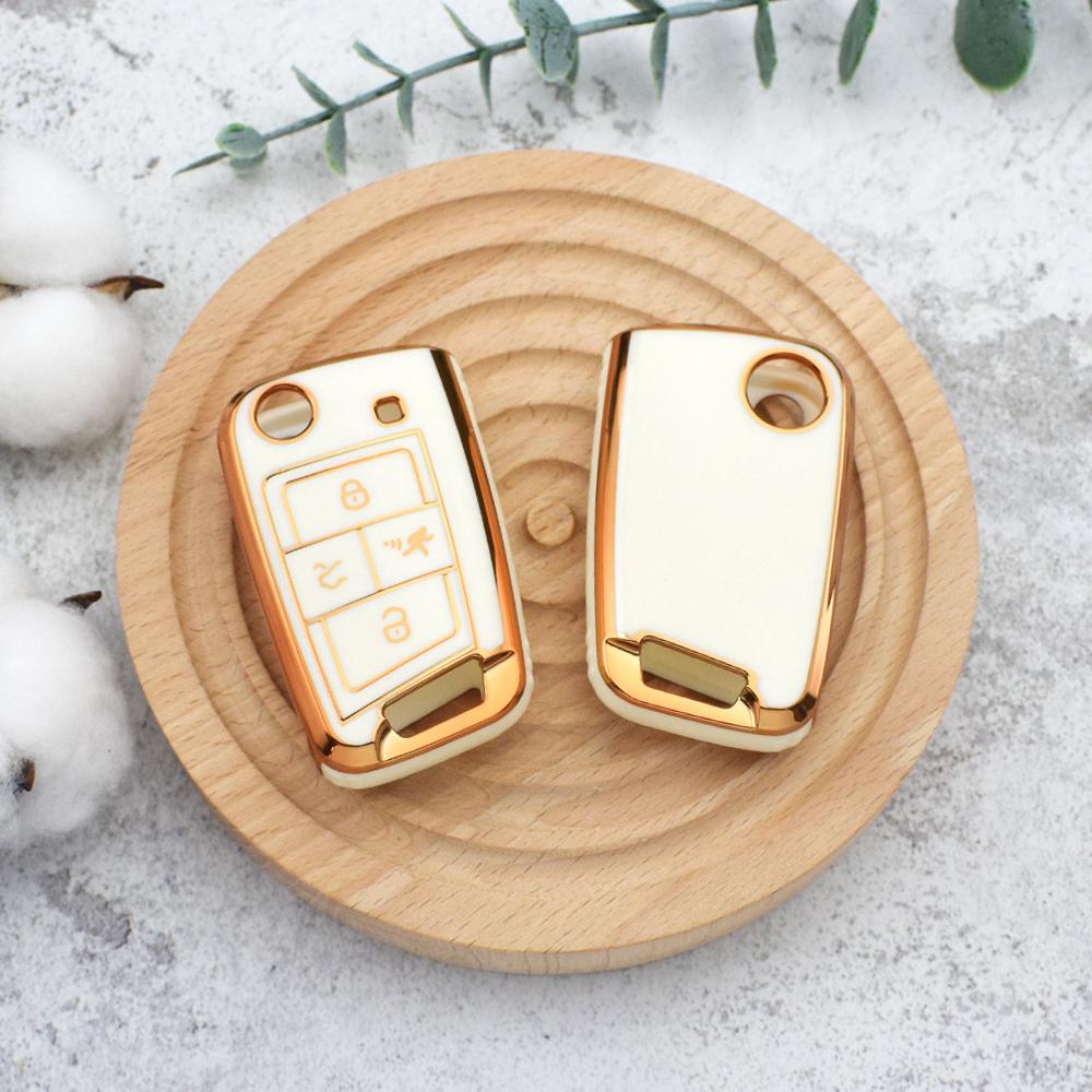 Für VW Volkswagen Golf 7 MK7 Tiguan MK2 für Seat Ateca Leon FR Ibiza für Skoda Octavia Kodiaq TPU Auto Schlüsselhülle Abdeckung Schale