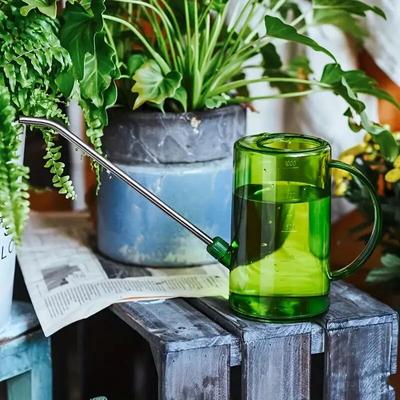 1pc Long Spout Watering Can - Stainless Steel with Transparent Scalefor Precise Watering of FlowersPotted Plants, and Greenery