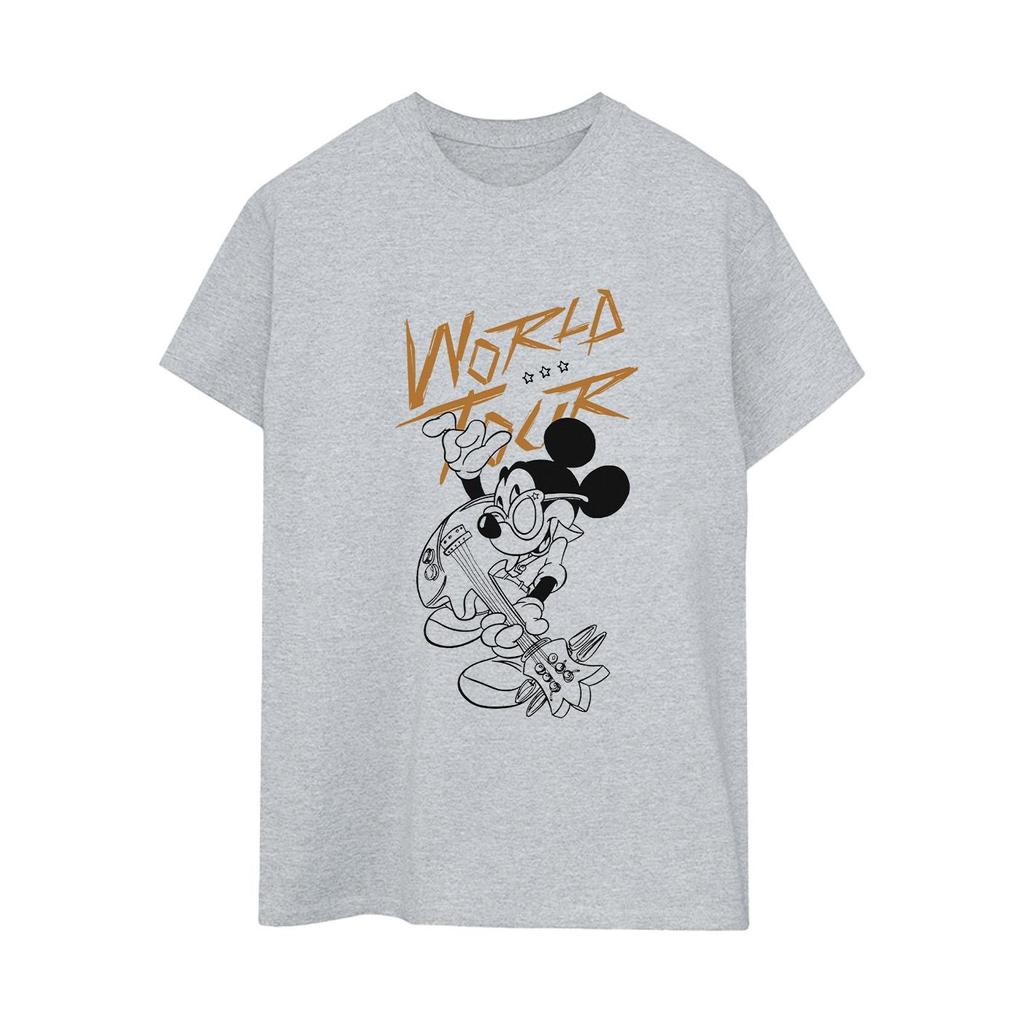 Disney Womens/Ladies Mickey Mouse World Tour Line Cotton Boyfriend T-Shirt