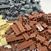 100 Stück Baustein Simulation Stadtmauer Ziegelstein 1x2 1x3 1x4 Noppen Baustein DIY Modell Zubehör Kompatibel 98283 15533