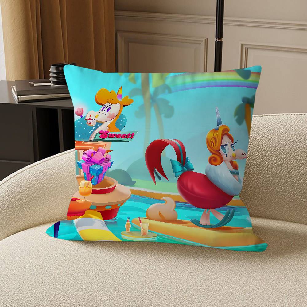 C-Candy Crush Saga Personalized Pillow Cover Kids Bedroom Wild Party Decor Pillowcase Kid Birthday Shower Gift