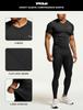 Tesla Compression Short Sleeve Sports UV Compression Base Compression JPB Men's Wear, Undershirt, V-Neck, Protection, Sweat-Wicking, Quick-Drying,
