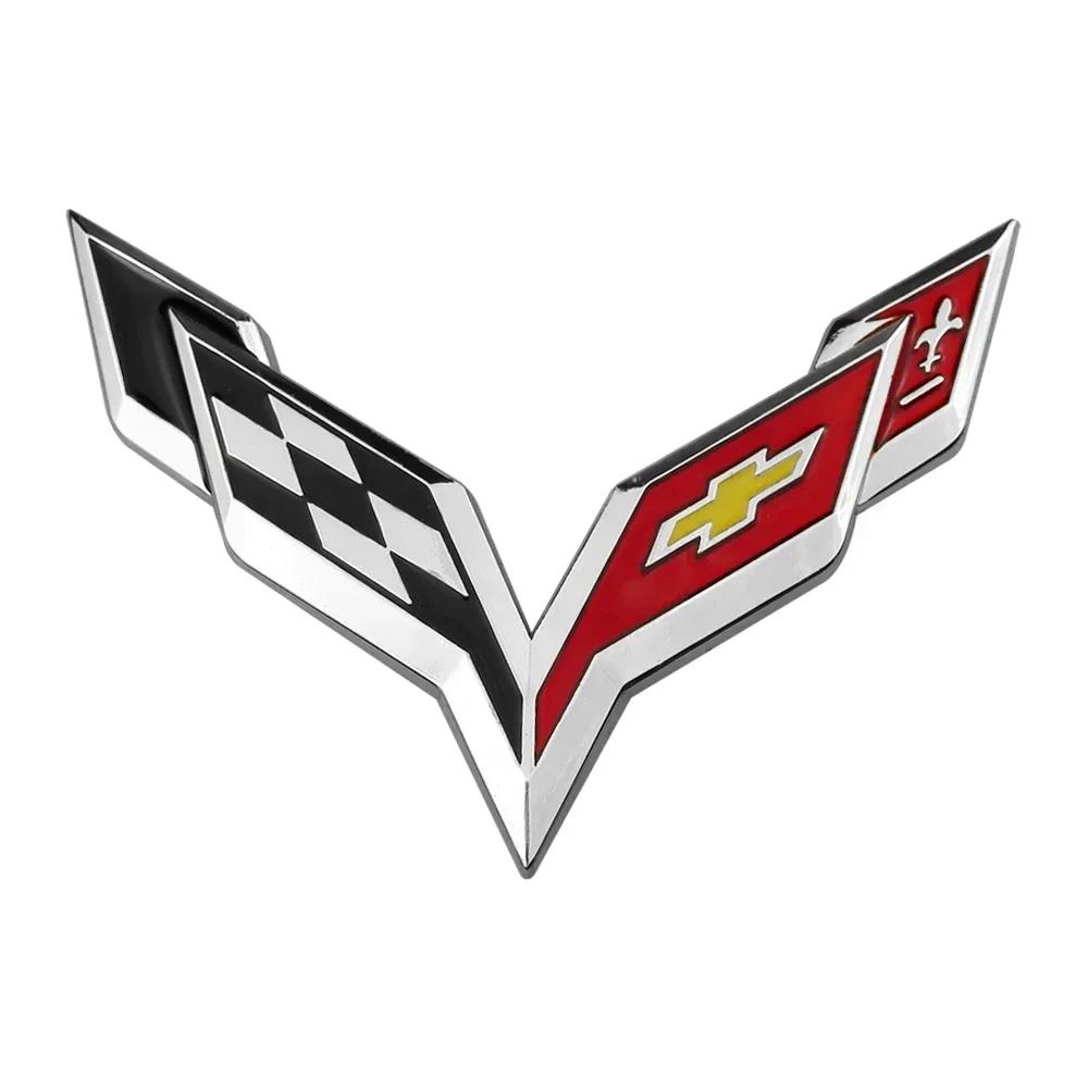 For Chevrolet Corvette 60 Years Camaro Aveo Cruze Malibu Captiva Trax Niva Captiva 3D Metal Car Fender Rear Trunk Emblem Sticker