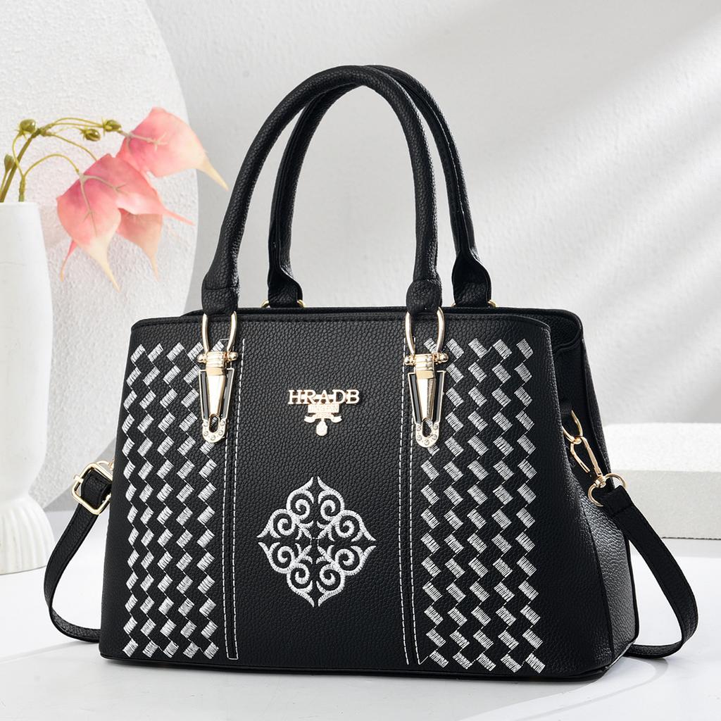 Handbag Exquisite Embroidery Mother Bag Middle-aged Women's Bag Shoulder Messenger Bag Quality Large Capacity