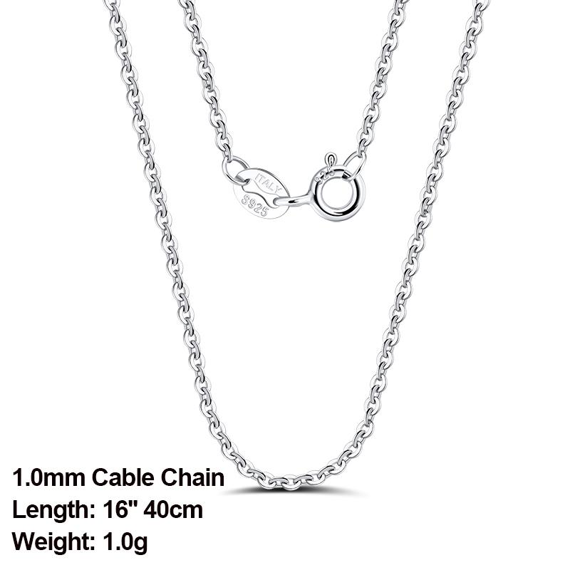 ORSA JEWELS Italian 925 Sterling Silver 1.0mm Cable Chain Personalize Necklace for Women Link Chains Necklace 45 50 55cm SC06-P