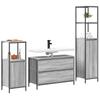 Bathroom Furniture Set with Shelf 3 pcs Grey Sonoma Wood Based Material