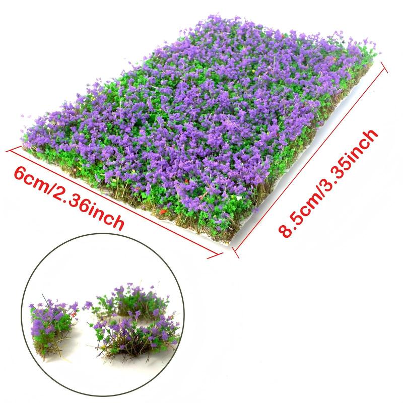 Grappolo di Fiori Artificiali in Miniatura Ciuffi d'Erba Strappabili Modello per Diorama Giardino Ferrovia Paesaggio Casa delle Bambole Artigianato Modellismo