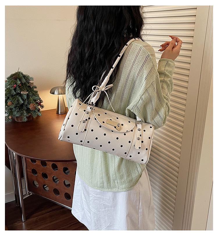 2026 Women's Polka Dot Shoulder Bag: Korean Style, Boston Commuter Bag