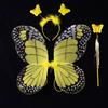 Kids Butterfly Wings Set Headband Wand Halloween Party Costume Children Fairy Props Christmas Photography Props