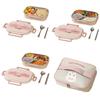 Stainless Steel Portable Lunch Box with Cutlery 850/1500ml Thermal Bento Lunch Box Microwave Safe Rabbit 2/4/5 Grids for Lunch