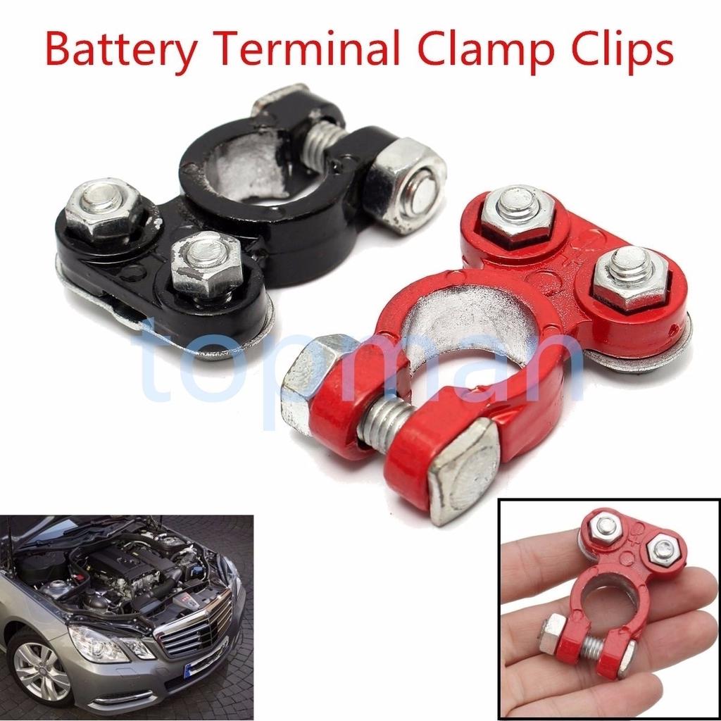 Buy 2Pcs Aluminum Positive Negative Car Battery Terminal Clamp Clips ...
