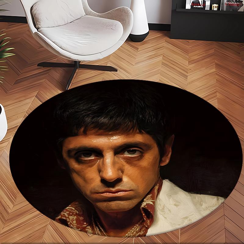 Scarface (19) Round Office Rug Decorative Floor Rug for Office Bedroom Living Room and Home Space