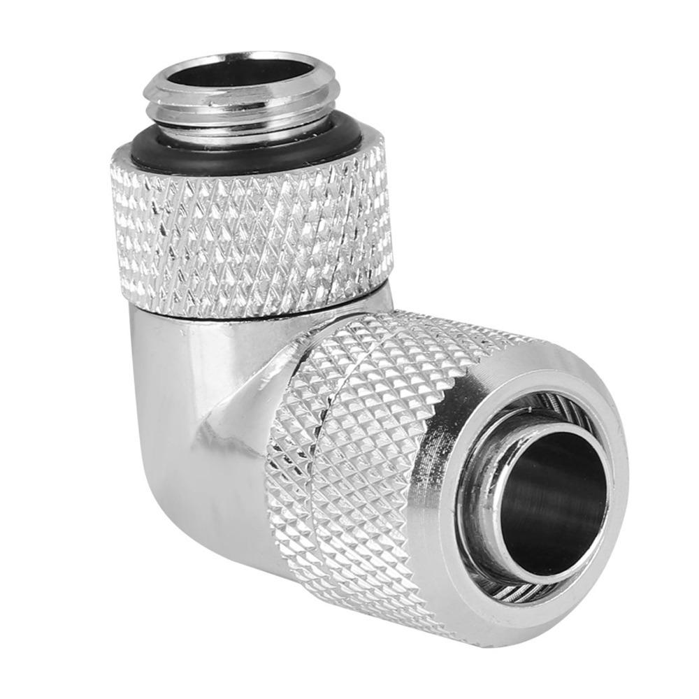

90° Right Angle Thin Tube Elbow Silver Elbow Adapter Durable Water Cooling Fitting CPU Cooler