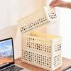 Storage Box Foldable Stackable Organizer with Ventilated Hollow Design Space Saving Storage Bin for Household Travel