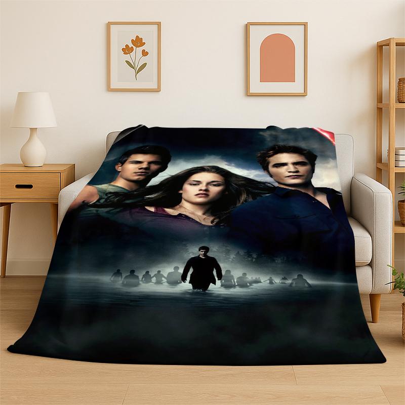 

Classic Twilight Saga Edward Bella Flannel Blanket Soft Warm Throw Blanket for Bedroom Living Room Bed Travel Camping Picnic 75x90cm