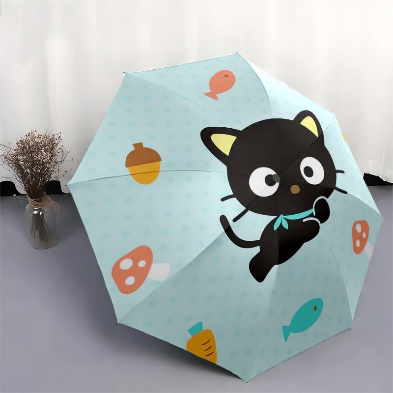 1pc Black Cat Adventure Umbrella with Plastic Handle,Suitable for All Seasons Home Travel Outdoor UmbrellaSanlio292