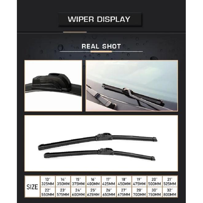 For Hyundai Kona 2017-2023 2018 2019 2020 2021 2022 Wiper Front & Rear Wiper Blades Windshield Windscreen Window 26"+16"+12"