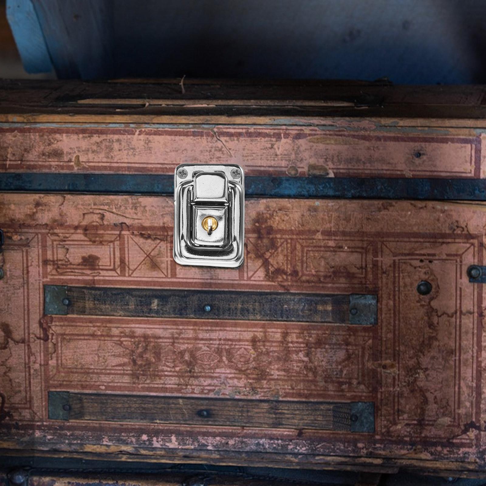 

4Pcs Iron Suitcase Lock Set Vintage Style Keyed Latch for Jewelry Box Wooden Chest Toolbox Drawer Cabinet Storage Safety China Mainland