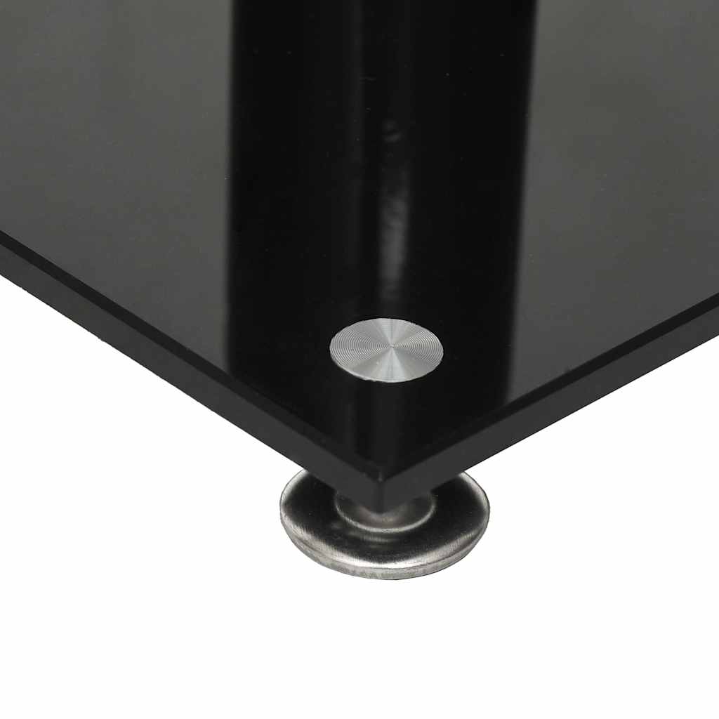 Speaker Stands (2 Pcs) Black Tempered Glass 1 Column