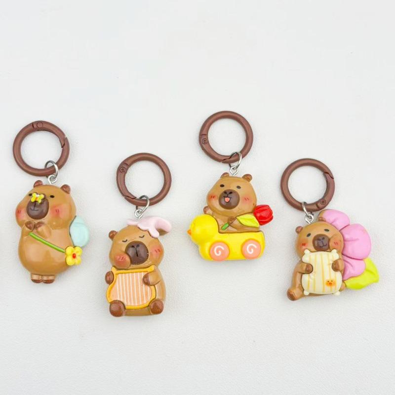 DIY Cute Capybara Keychain: Resin Toy Pendant for Backpacks & Gifts