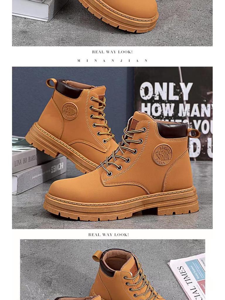 Botas Martin Unisex de Caña Alta Otoño/Invierno 2024 - Zapatos Casuales de Cuero Cálido Estilo Coreano