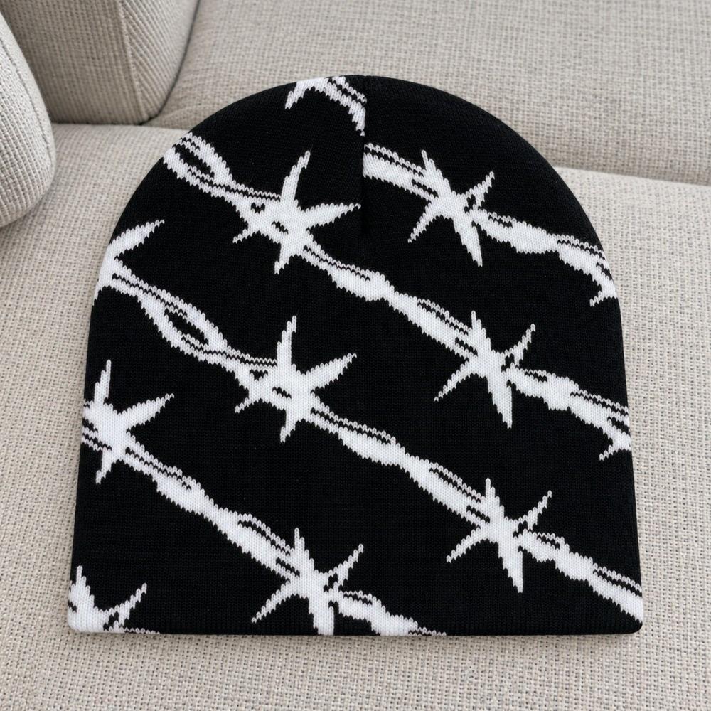 Warm Winter Skull Cap Thickened Knitted Hat Streetwear Double Layer Knit Beanie Outdoor