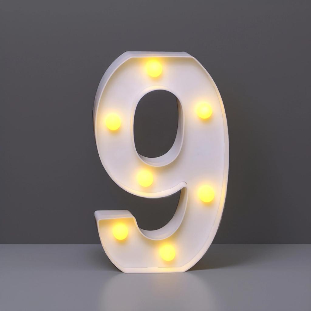 22cm LED Letter & Number Lights for Events - Perfect for Birthdays & Proposals.