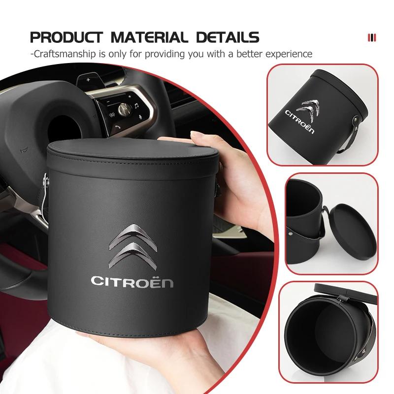 Car Trash Bin Garbage Holder Drink Snack Umbrella Storage Bucket For Citroen C4 C3 C5 C1 C2 C6 VTS C4L DS3 DS4 DS5 Grand JK6