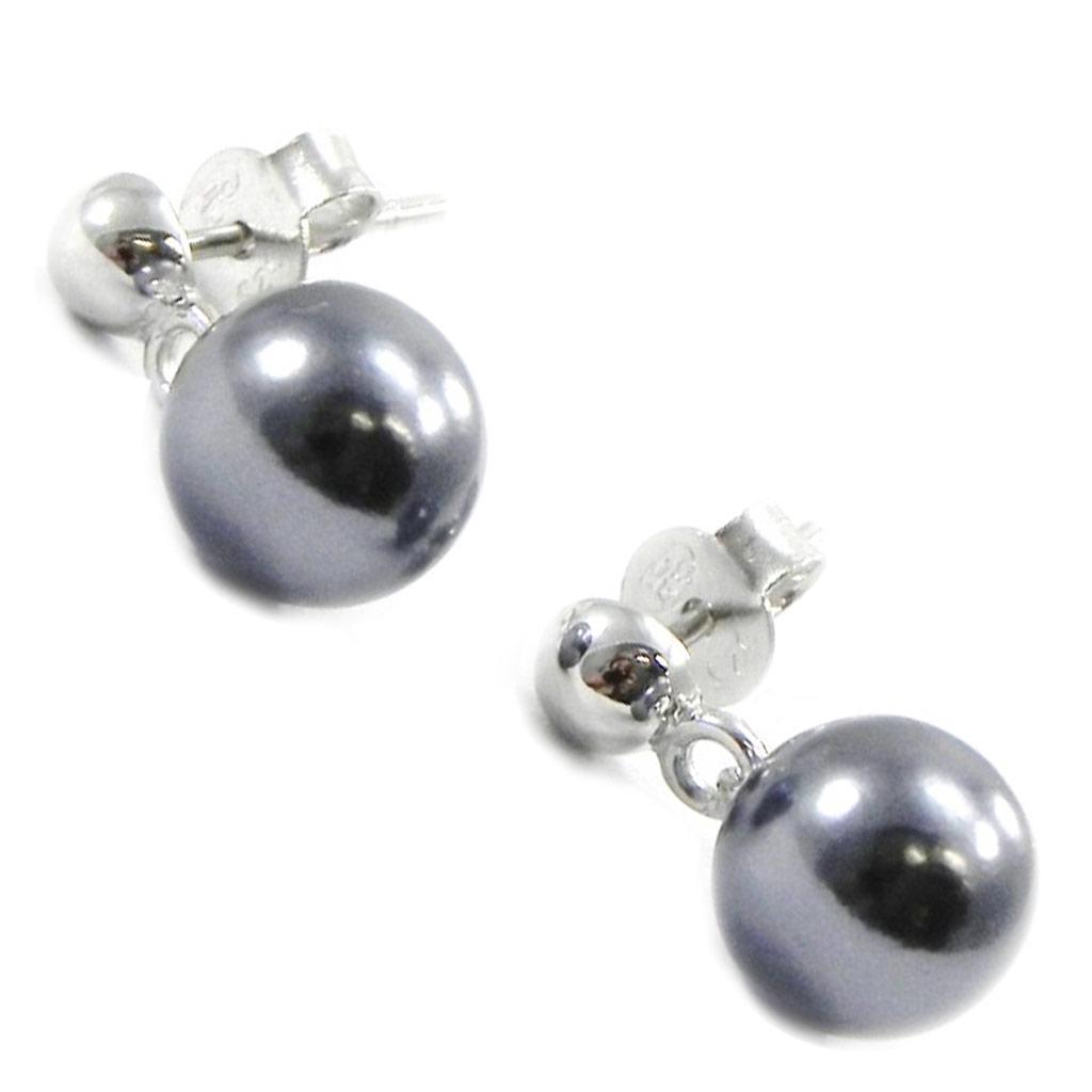 Les Trésors De Lily [I3904] - BO Silver 'Perla' Silver Gray (rhodium-plated) - 8 Mm
